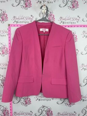 9 & Co. Blazer jacket coat pink bubblegum Women's Hot Pink Open-Front Blazer